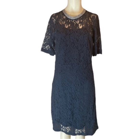 Hope and Harlow Navy lace dress size 8 - Picture 3 of 5